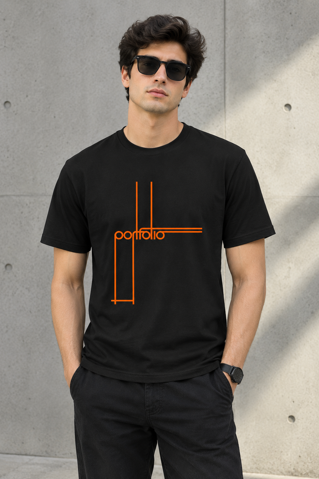 Portfolio (Orange  Design) - Unisex T-shirt