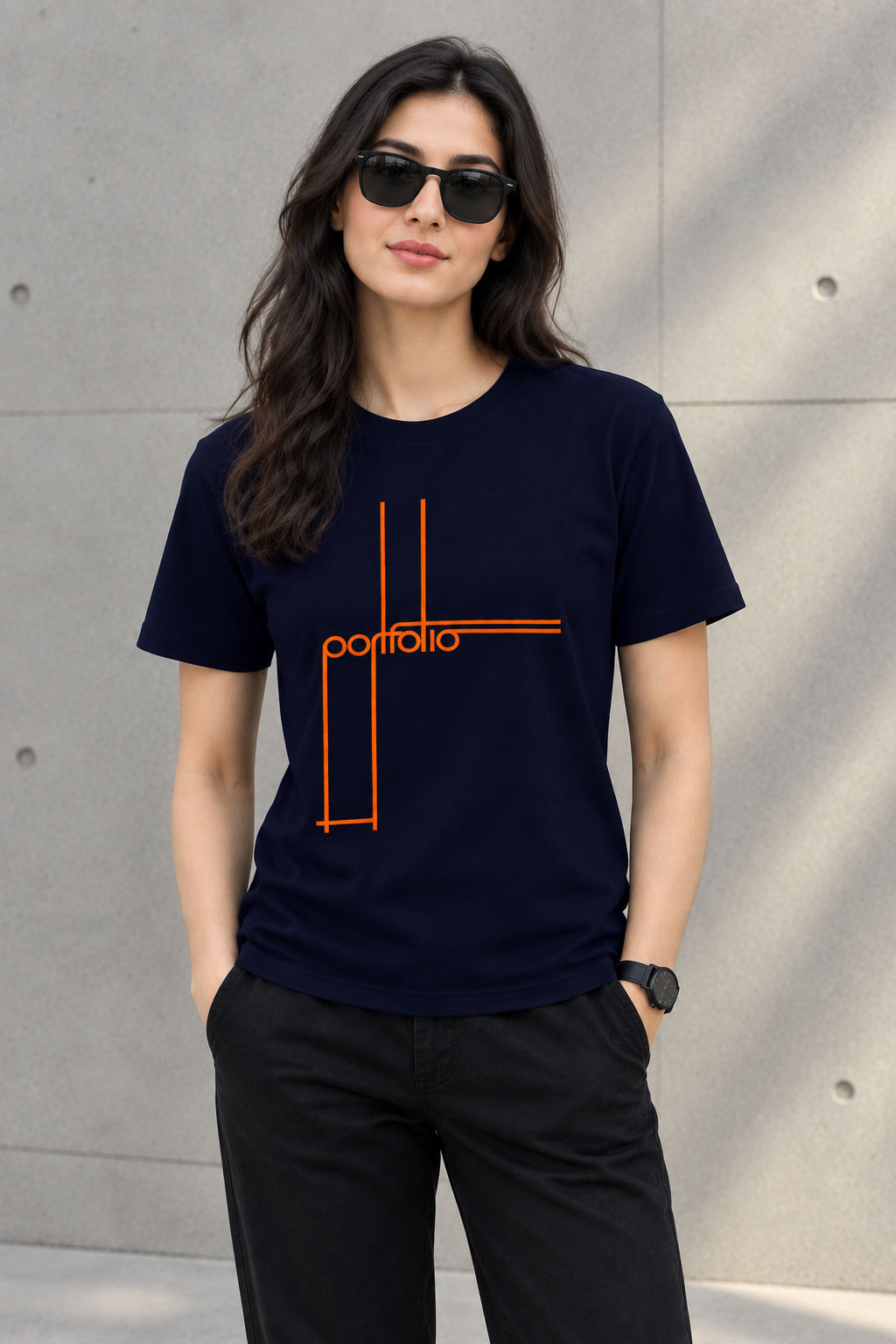 Portfolio (Orange  Design) - Unisex T-shirt