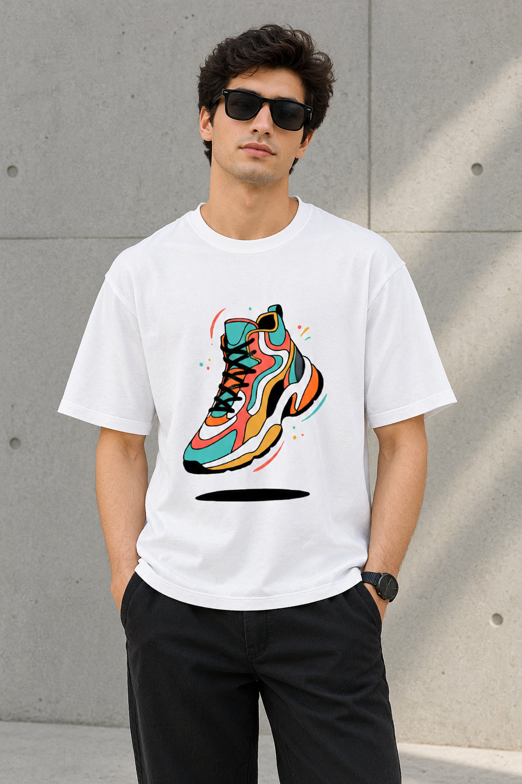 High Top sneakers - Oversized T-shirt - Unisex