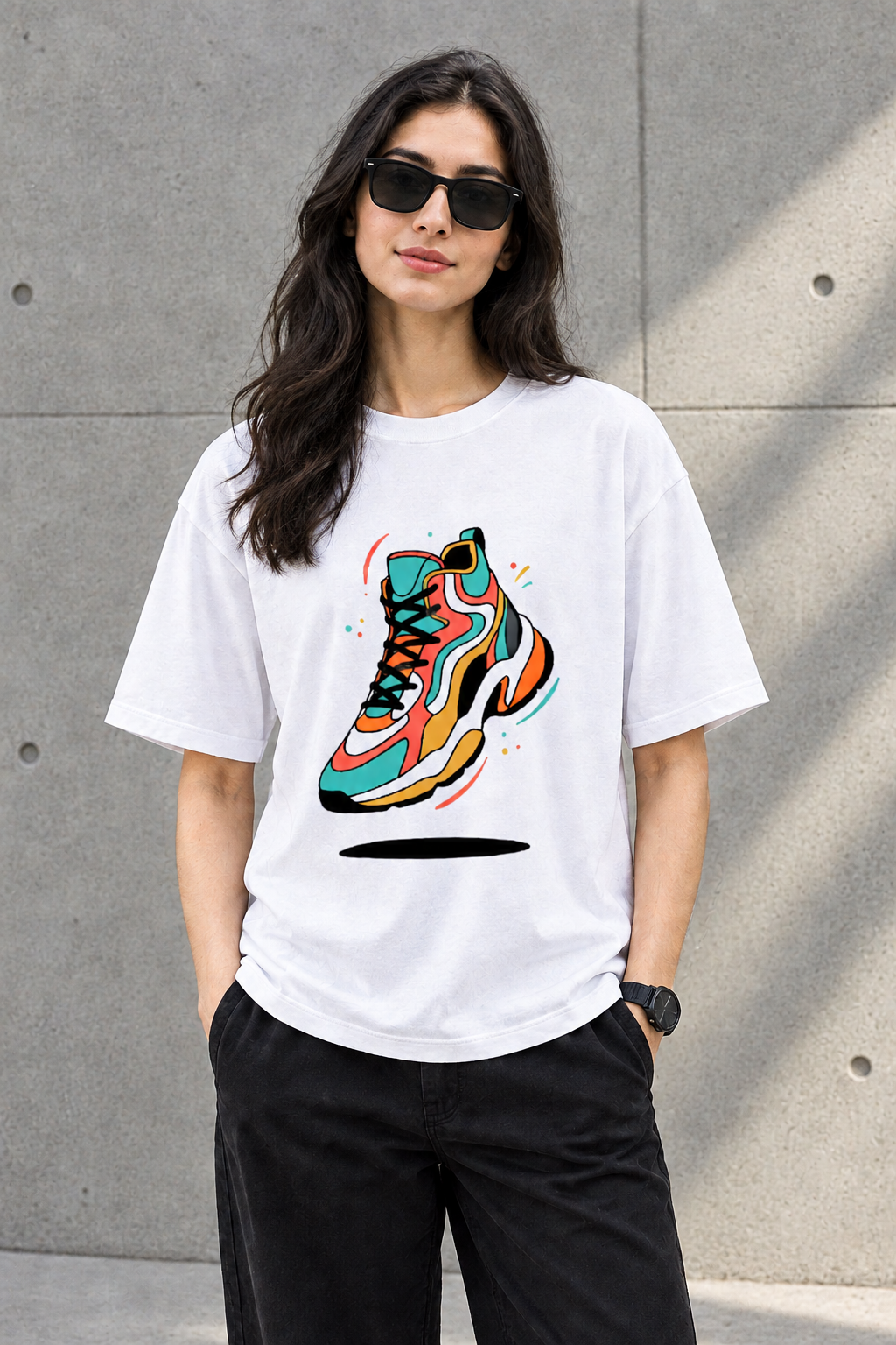 High Top sneakers - Oversized T-shirt - Unisex